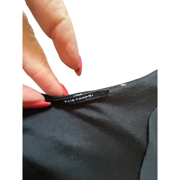 Elie Tahari Black Ruffle Cocktail Dress - Picture 4 of 15